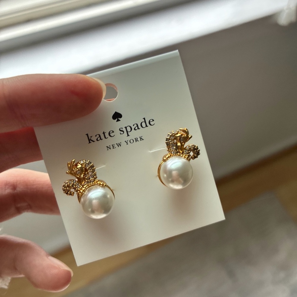 kate spade Gold & Pearl Drop Earrings